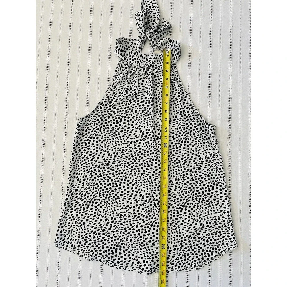Entro‎ Black White Halter Tie Neck Sleeveless Dress Shirt. Size Small.